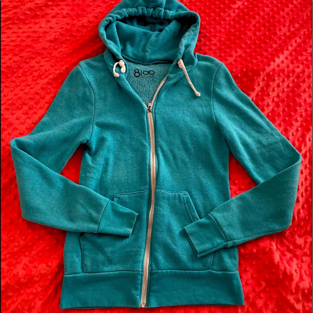 8100 Melrose Soft Turquoise Zip Up Women’s Hoodie
